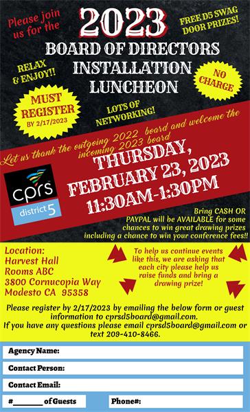 2023 Installation Luncheon Flyer